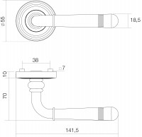 Technische Zeichnung: Türklinke Emily Rosette mit Schlüsselloch Chrom von Intersteel