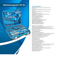 Universal Werkzeugkoffer-Set HT1R439 Högert Werkzeugset 131-teiliges Werkzeugsortiment