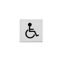 Intersteel Hinweisschilder Behindertentoilette 76x76x1,5 mm selbstklebend Edelstahl gebürstet