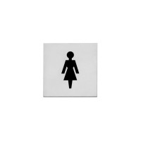 Intersteel Hinweisschilder Damentoilette 76x76x1,5 mm selbstklebend edelstahl gebürstet