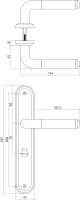 Intersteel Türdrücker Agatha auf Schild 242x43x10 mm mit Bad/WC 78 mm + 8 mm stift Chrom/Nickel matt