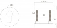 Technische Zeichnung: Sicherheitsrosette rund Messing lackiert von Intersteel