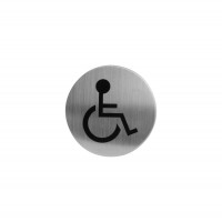 Intersteel Hinweisschilder Behindertentoilette ø76x1,5 mm selbstklebend Edelstahl gebürstet