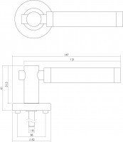 Intersteel Türdrücker Birgit auf Rosette ø52x10 mm mit Bad/WC 8 mm stift Chrom/Nickel matt