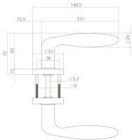 Technische Zeichnung: Türklinke Jupiter Mattschwarz von Intersteel