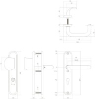 Intersteel Schutzbeschlag Haustür Knopf/Drücker SKG*** mit PZ 92 mm und Kernziehschutz oval massiver