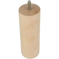 Runder Holz-Möbelfuß Holzstempel massiv Buchenholz Ø 50mm Möbelbein Holzfuß Schrankstütze