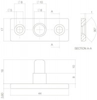 Technische Zeichnung: Stellstift Mattschwarz von Intersteel