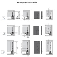 Modernes Glas Schubkastensystem Soft Close Schubladenauszug Anthrazit Vollauszug