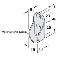 Kleiderstange Schwarz Garderobenstange oval 30x15mm Kleiderhalter Schrankstangenhalter
