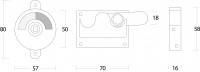 Technische Zeichnung: WC-Riegel Mattschwarz von Intersteel