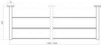 Technische Zeichnung: Wandgarderobe 1000 mm inkl. 6 Kleiderbügel Edelstahl poliert von Intersteel