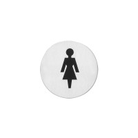 Intersteel Piktogramm Damentoilette ø76x1,5 mm selbstklebend Edelstahl gebürstet