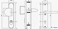 Schutzbeschlag Haustürbeschlag SKG3 Knopf Drücker Profilzylinder 72mm Kernziehschutz