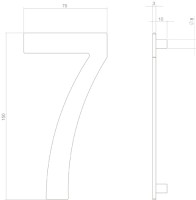 Intersteel Hausnummer 7 150 mm Edelstahl/Schwarz matt