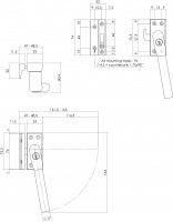 Technische Zeichnung: Fensterverriegelung abschließbar SKG* rechts Nickel matt von Intersteel