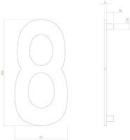 Intersteel Hausnummer 8 150 mm Edelstahl/Schwarz matt