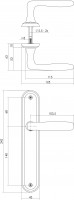 Technische Zeichnung: Türklinke Bjorn auf blindem Schild Nickel matt von Intersteel
