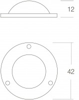Technische Zeichnung: Endkappe Türknauf Messing brüniert von Intersteel