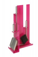 Kaminbesteck Modell 910 - pink beschichtet mit Besteck & Griffen aus Edelstahl