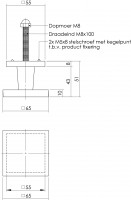 Technische Zeichnung: Haustürknauf quadratisch Nickel matt von Intersteel