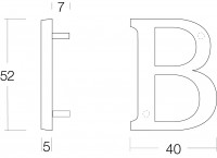 Technische Zeichnung: Hausbuchstabe B Nickel matt von Intersteel