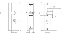 Intersteel Schutzbeschlag SKG*** mit Profilzylinder-Lochung 72 mm und Kernziehschutz rechteckig Edel