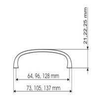 Möbelgriff Griffleiste Alu/glanz/chrom Lochabstand 64 mm LxB 100