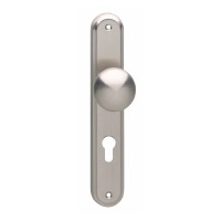 Intersteel Knopf auf Schild mit Profilzylinder-Lochung 72 mm Nickel matt