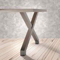 Tischbein Tischgestell Tischstütze 710mm Edelstahl Optik Schreibtischbein X-Bein