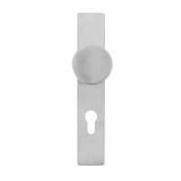 Intersteel Knopf auf rechteckigem Schild mit Profilzylinder-Lochung 72 mm Edelstahl gebürstet
