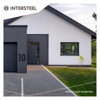 Intersteel Hausnummer 1 XL Höhe 30 cm Edelstahl/Mattschwarz