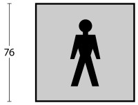 Intersteel Hinweisschilder Herrentoilette 76x76x1,5 mm selbstklebend Edelstahl gebürstet