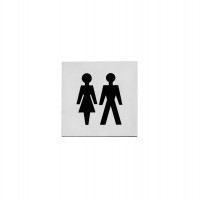 Intersteel Hinweisschilder Damen-und Herrentoilette 76x76x1,5 mm selbstklebend edelstahl gebürstet