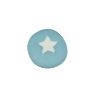 Möbelknopf Schrankknopf Schubladenknopf Kinderzimmerknopf Modell Blauer Pilz mit weißem Stern